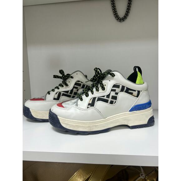 Fendi Multicolor Lace-Up Sneakers - Size 38 - Picture 2 of 4